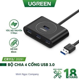 Hub bộ chia 4 cổng usb 3.0 tốc độ 5gbps ugreen cr113 - hàng chính hãng