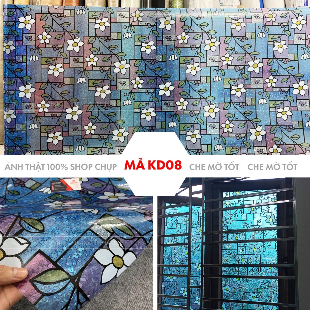 Decal dán kính 3d cao cấp dày hoa văn đẹp, giấy dán kính mờ cửa sổ phòng ngủ phòng khách văn phòng nhà tắm 90cmx50cm