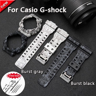 Dây đeo và vỏ đồng hồ silicon tương thích với g-shock ga-110 ga100 ga120 ga-140 gd-120 / 100 / 110 gls-100 110 120 bộ silicon kèm dụng cụ