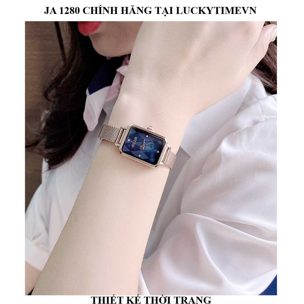 Đồng hồ nữ Julius JA-1280 dây da mặt chữ nhật (Tặng kèm 1 dây) | BigBuy360 - bigbuy360.vn