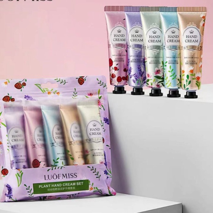 Set 5 Tuýp Kem Dưỡng Da Tay Cấp Ẩm, Mềm Mịn, Sáng Da và Làm Mờ Nếp Nhăn Luôfmiss
