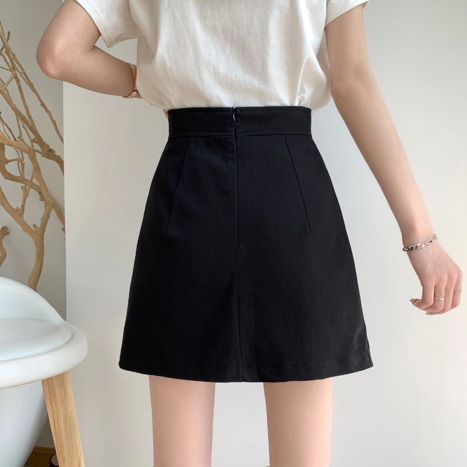 B&amp;G Chân váy jean Dáng Chữ A Lưng Cao Thiết Kế Xẻ Tà Thời Trang Cá Tính váy nữ WT-DQ-03