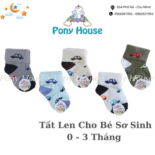 Tất len cho bé sơ sinh - set 2 đôi tất len mềm, mịn bé trai sơ sinh 0-3 tháng