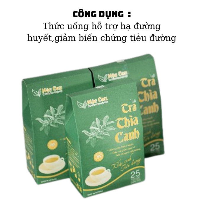 Trà dây thìa canh túi lọc Mộc Can giảm đường huyết phòng ngừa biến chứng tiểu đường gói 25 túi lọc