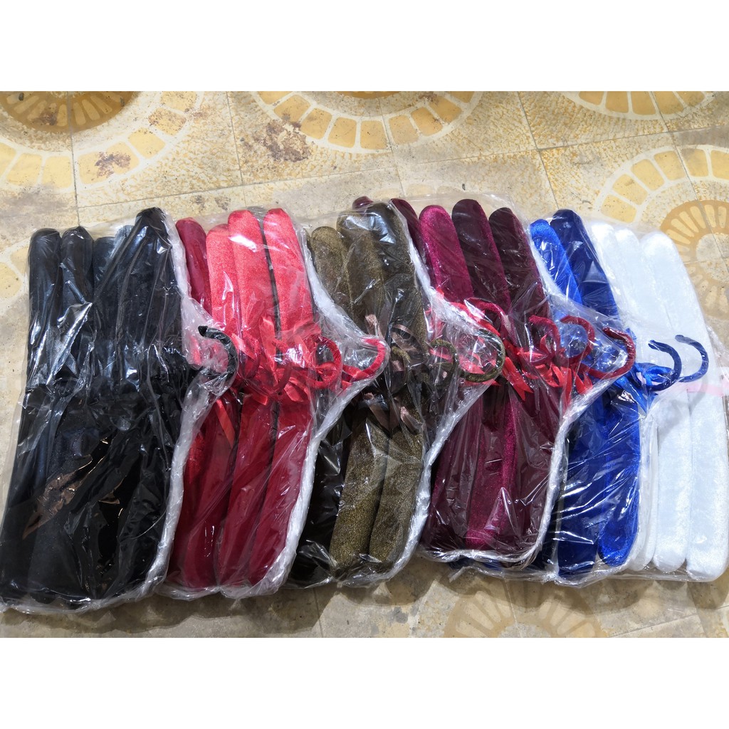 MÓC NHUNG Đỏ - Đen (10 Cái) Người Lớn [FREE SHIP-RẺ] treo quần áo- treo áo cưới, thời trang, mềm mại sang trọng đẳng cấp