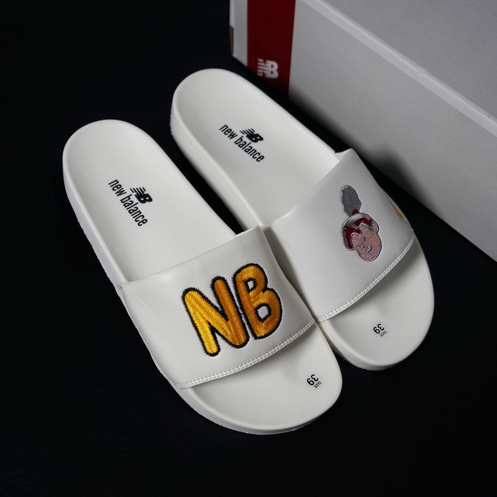 Dép NB Newbalance MLB NY LA Unisex quai ngang nam nữ hot trend hàng loại 1 free ship, tặng kèm hộp hãng MLB, BH Slippers