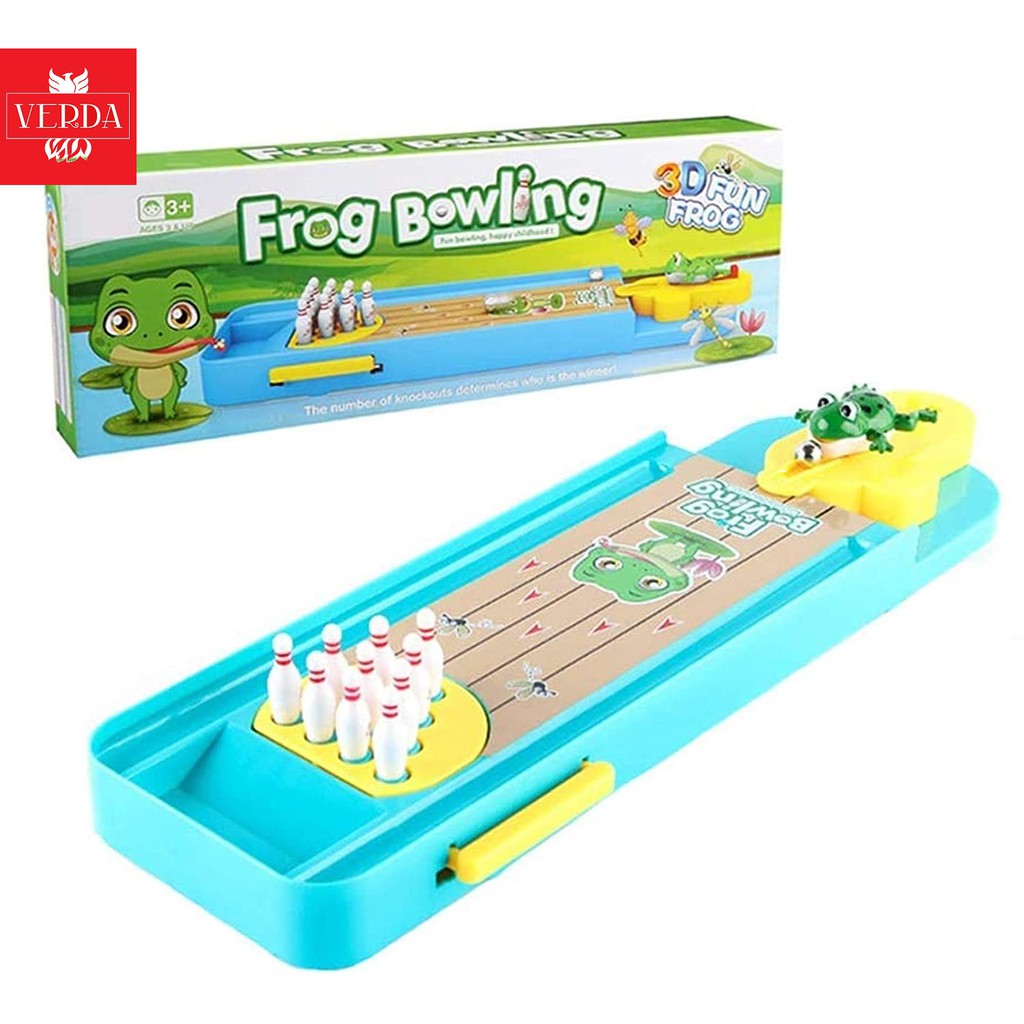 Đồ chơi ếch bắn bi trẻ em đối kháng 2 người trò chơi gia đình frog bowling cho bé giải trí vui nhộn