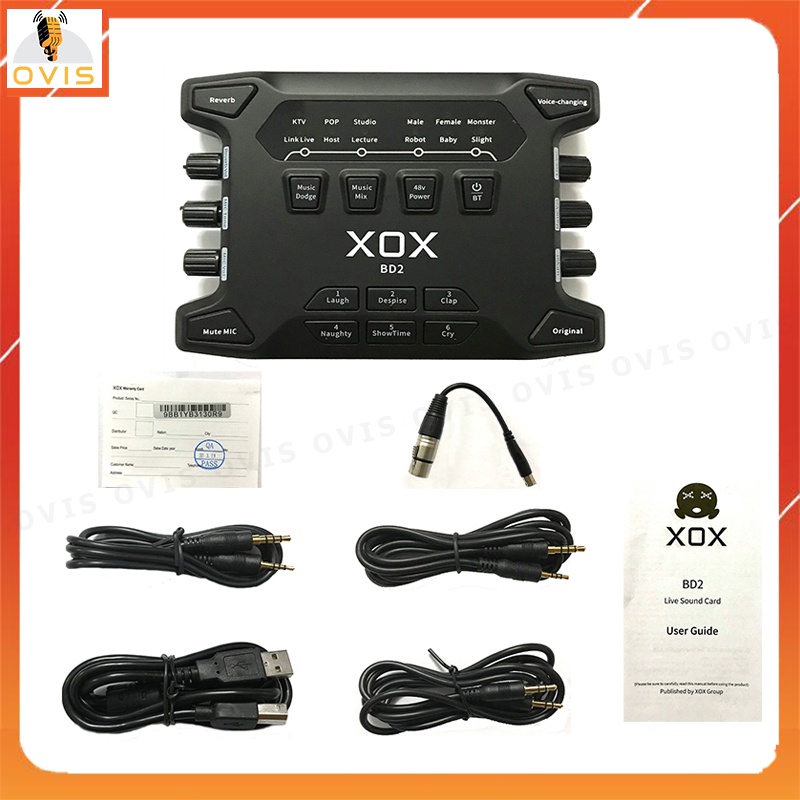 XOX BD2 - Sound Card Bluetooth/48V Hát Karaoke Online, Livestream, Podcast Và Phòng Thu