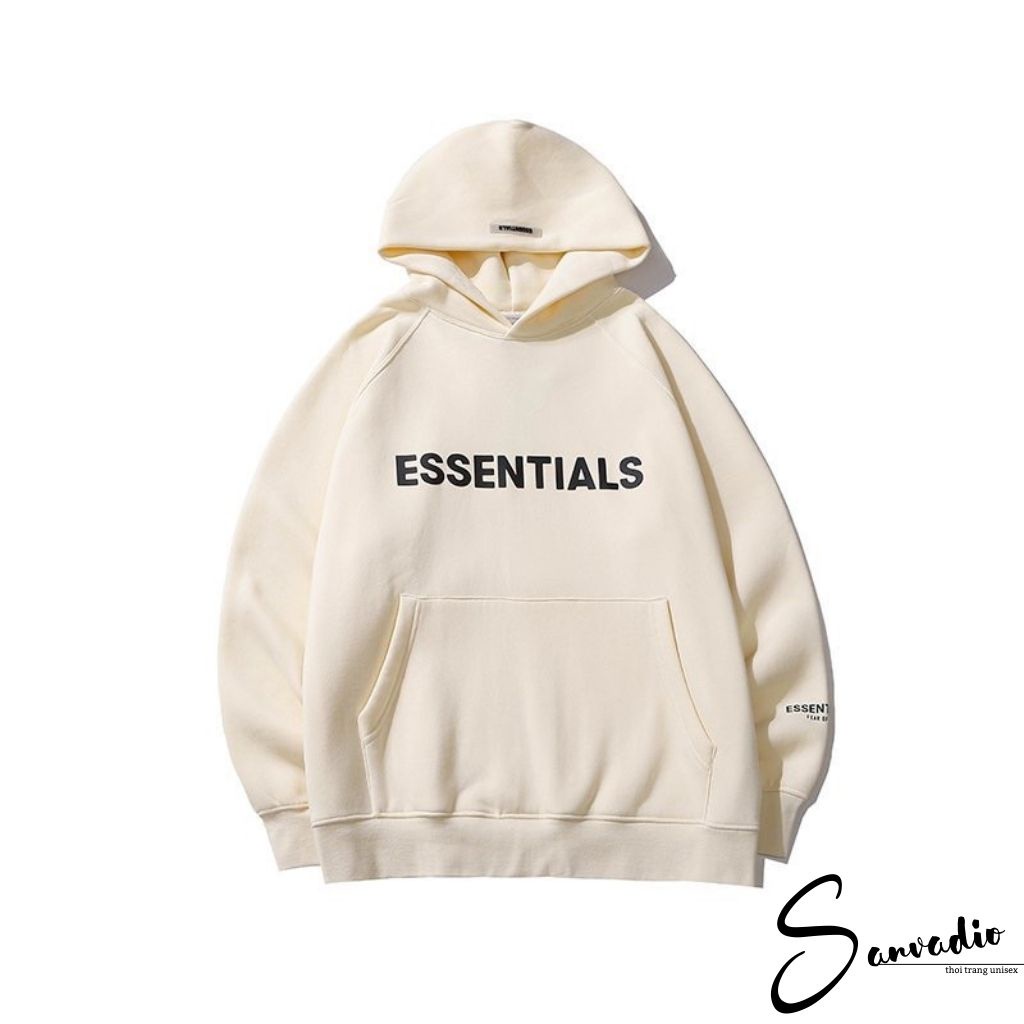 Áo nỉ hoodie Essentials In cao su nổi , áo nỉ bông unisex nam nữ AN203