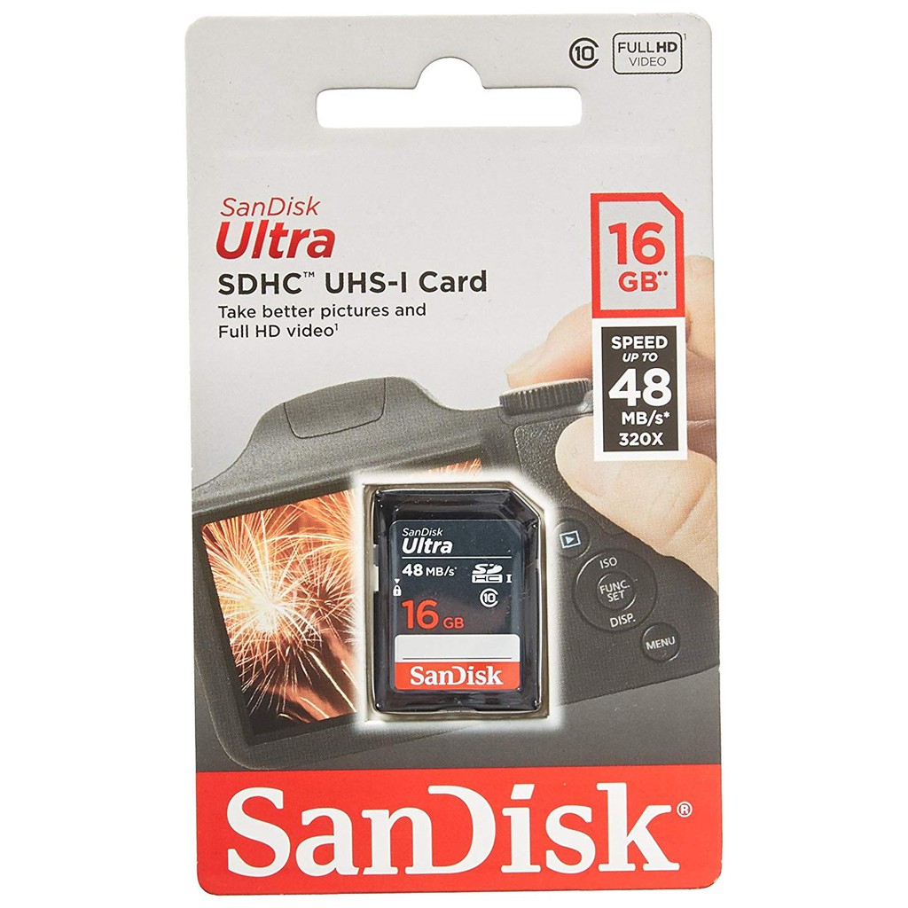 Thẻ nhớ SDHC 16GB Ultra 320x 48mb/s Sandisk | BigBuy360 - bigbuy360.vn