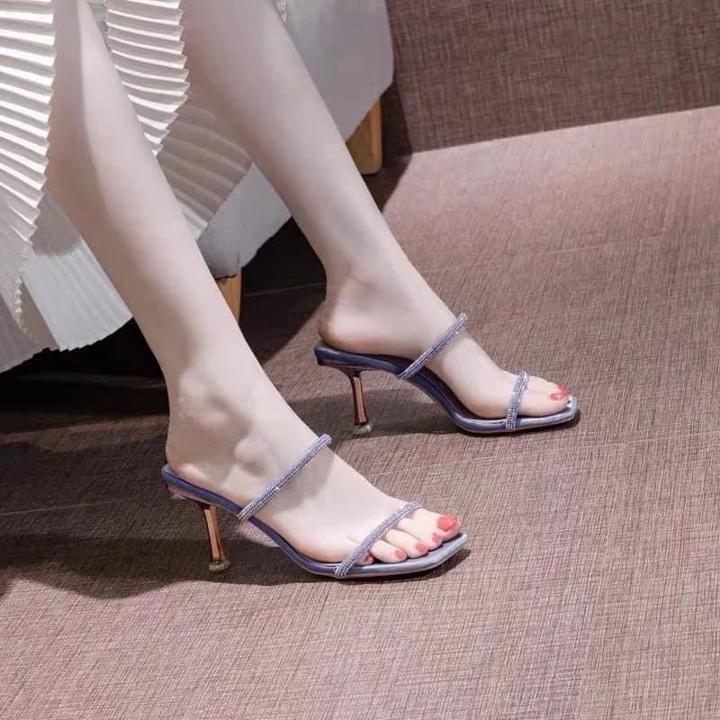 Sandal quai mảnh bling bling