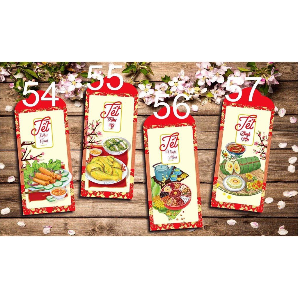 Combo 100 Bao Lì Xì Tết 2021 Tân Sửu Mẫu Mới Hàng Đẹp Loại I
