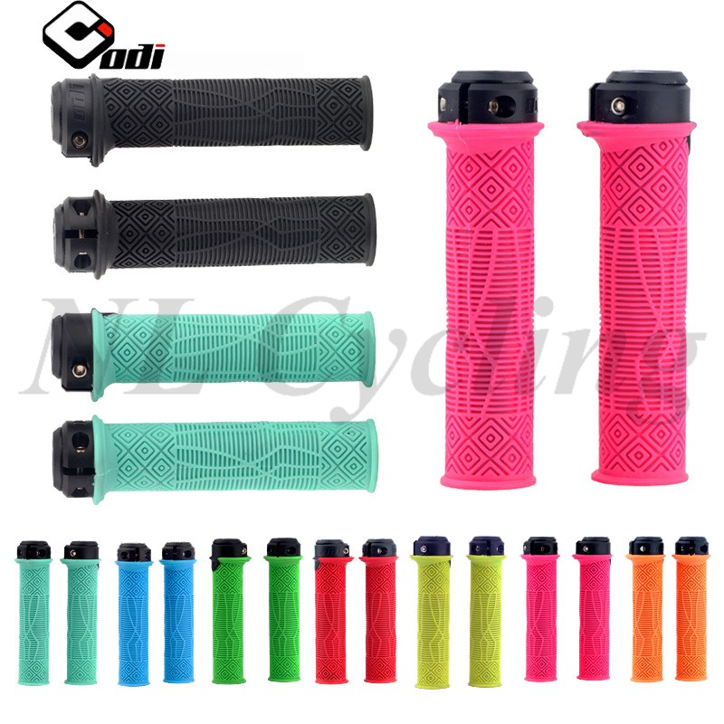 Bộ Tay Nắm Khóa Xe Đạp Leo Núi Bằng Cao Su Siêu Nhẹ Chống Trượt Tiện Dụng