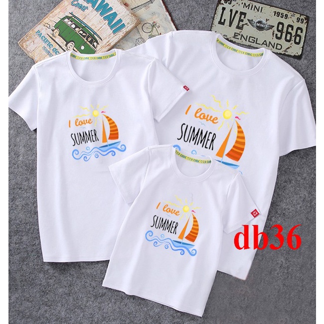 áo phông đồng phục gia đình đẹp mùa hè in con thuyền lướt sóng -- [Giá niêm yết là giá của 1 áo]