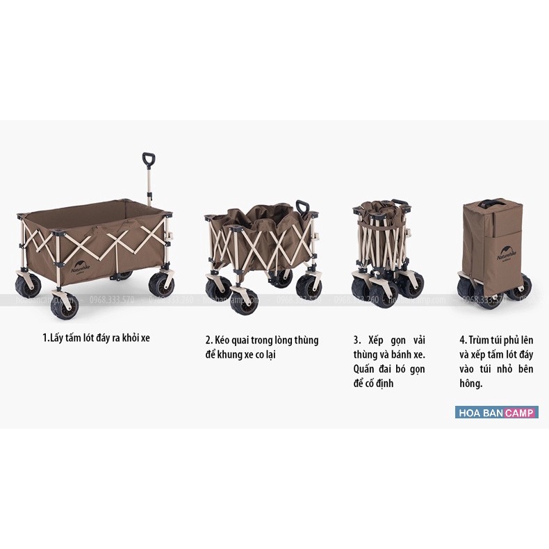 Xe Kéo Dã Ngoại Gấp Gọn NatureHike TC02 NH20PJ005 | 186L