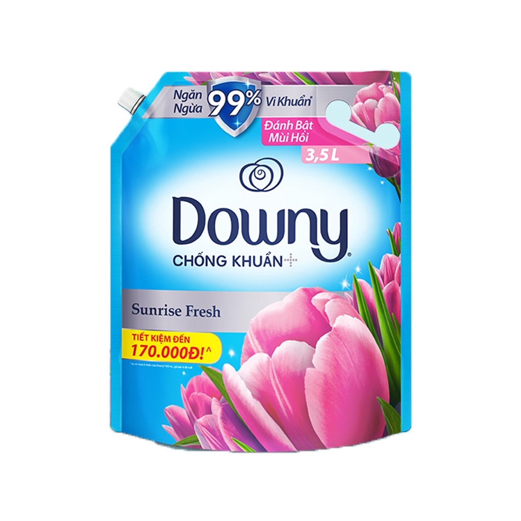 Nước xả vải Downy kháng khuẩn hương nắng mai túi 3.5L