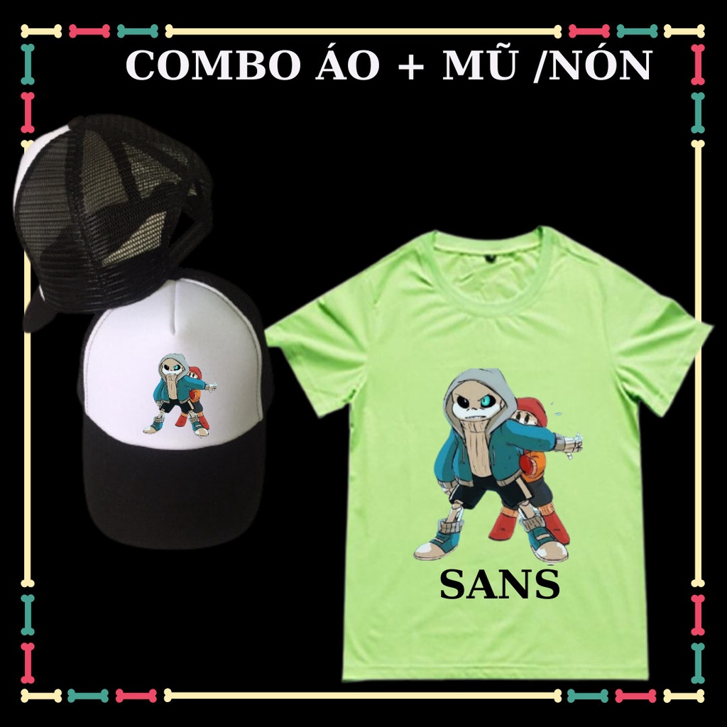 Combo áo Sans siêu ngầu tay ngắn cho bé trai bé gái