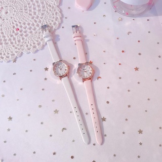 Đồng Hồ Analog Máy Quartz Nữ Mặt Trái Tim Dây Da
