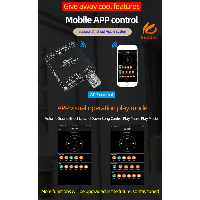 Bảng Mạch Khuếch Đại Âm Thanh Bluetooth 5.0 Mojito Xy-C100L 100wx2 3.5mm