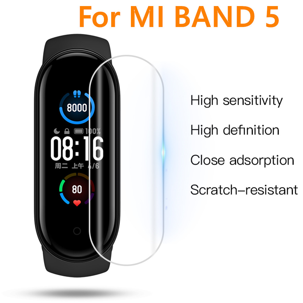 Set 1/ 2/ 5 miếng dán bảo vệ màn hình chống xước cho đồng hồ Xiaomi Mi Band 5 Nfc Mi Band Band5 Miband5