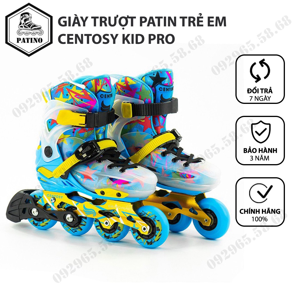 Giày trượt patin trẻ em, giày patin CENTOSY KID PRO chính hãng, có khóa bánh giá tốt