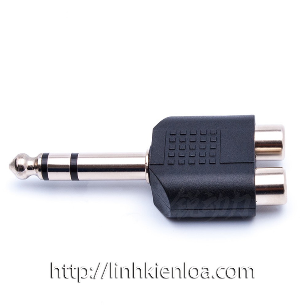 Jack cắm chuyển đổi âm thanh Jack cắm 6.35 mm sang 2 đầu hoa sen AV  Stereo và Mono