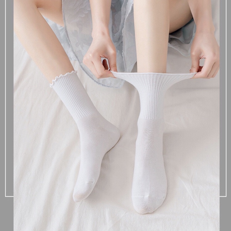 Tất trắng cổ cao lolita dễ thương dành cho nữ sinh bạn nữ bạn gái phong cách Nhật Bản Hàn Quốc