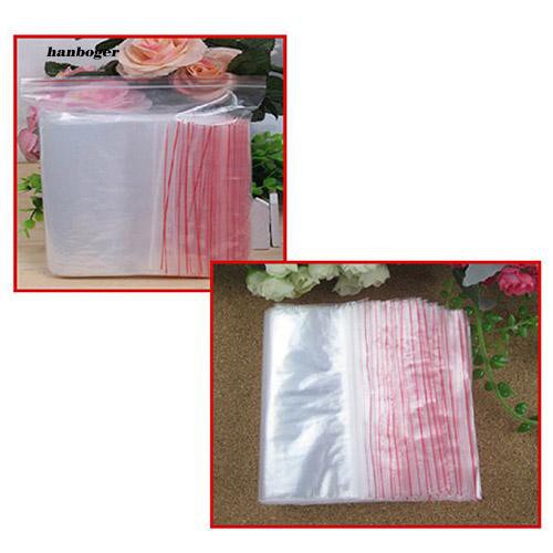 100 túi nhựa miết miệng khóa zip có thể tái sử dụng