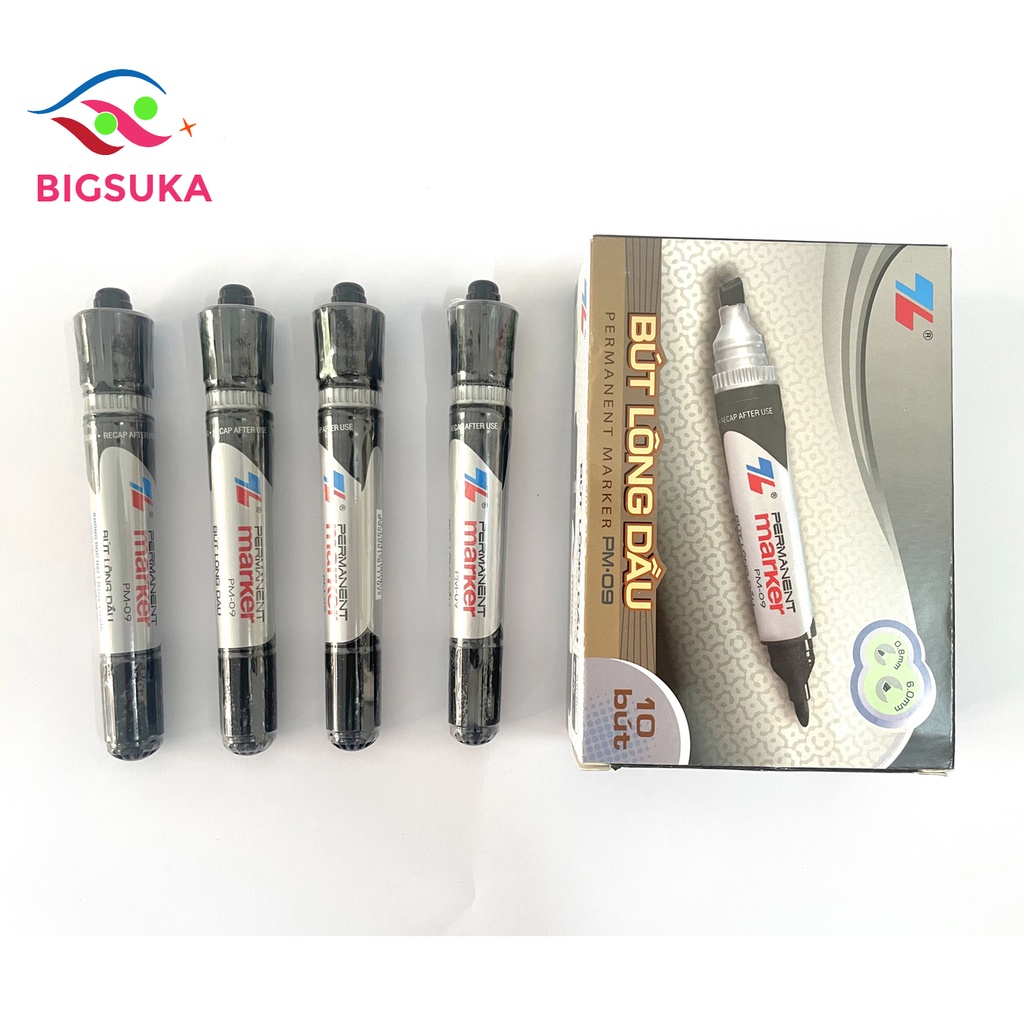 Bút lông dầu Thiên Long không xóa được PM-09 [Hộp 10 cây] BIGSUKA