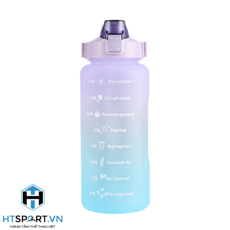 Bình Nước 2 Lít, Bình Đựng Nước Tập Gym Thể Thao Nhựa 2 Lít Chia Vạch Báo Giờ Uống Nước Có Vòi Dễ Thương Cao Cấp