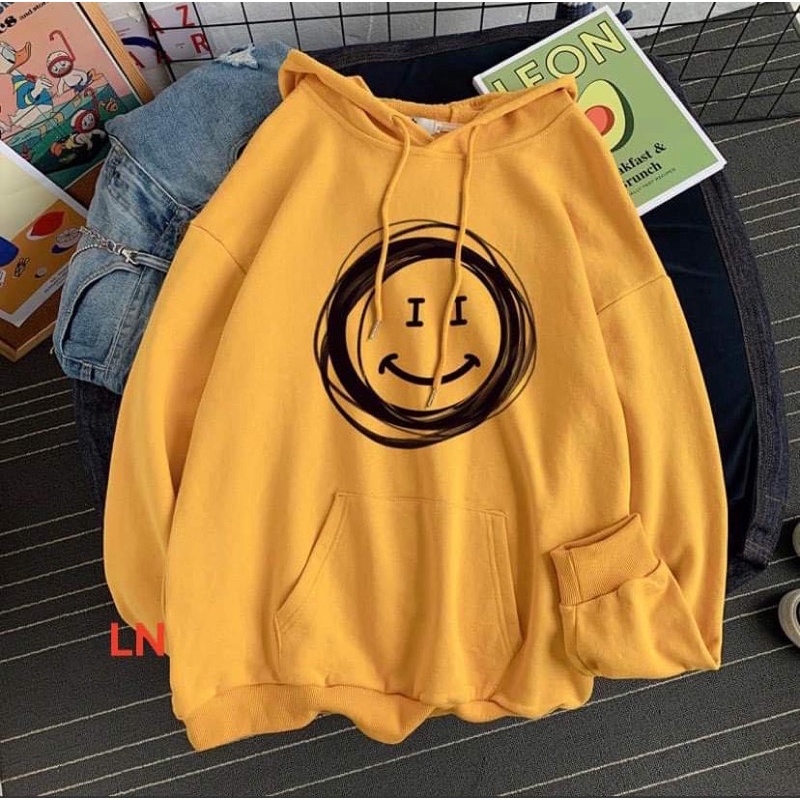 Áo hoodie mặt cười mắt I LN11