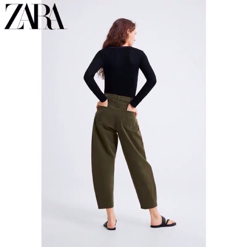 (Sẵn ) Áo thun tăm cổ viền bóng Zarraa auth canh sale