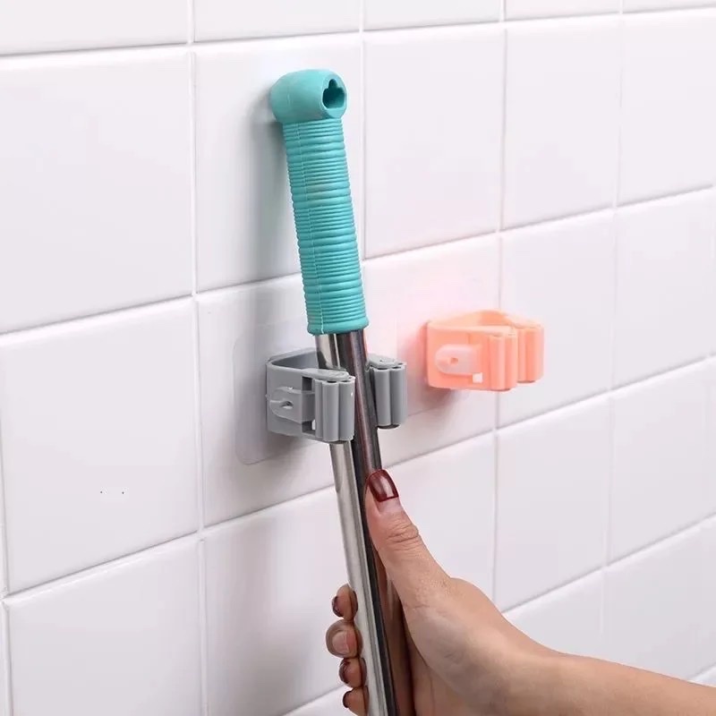 Đế Cài Chồi Dán Tường Kẹp Giữ Cây Lau Nhà, Treo Chổi Tiết Kiệm Không Gian Căn Nhà Bạn