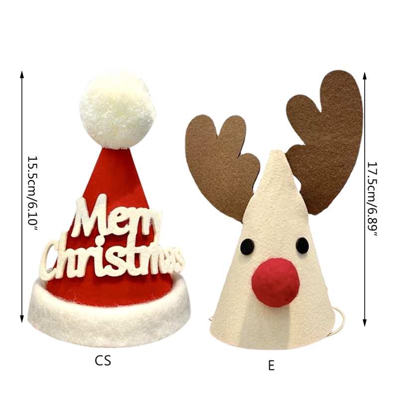 Mũ Giáng Sinh Bằng Vải Không Dệt Hình Ông Già Noel/Tuần Lộc Dùng Trang Trí Tiệc Giáng Sinh/Nhà Ở