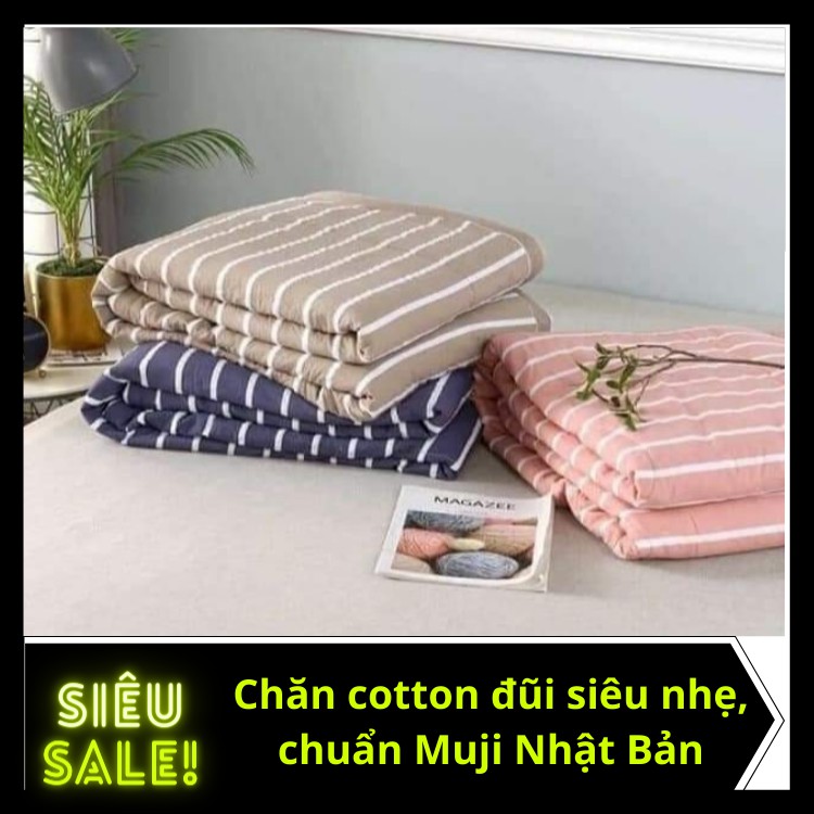 🔥[𝑺𝑰𝑬̂𝑼 𝑺𝑨𝑳𝑬]🔥CHĂN ĐŨI THU HÈ MUJI KẺ SỌC NHẬT BẢN MẪU MỚI