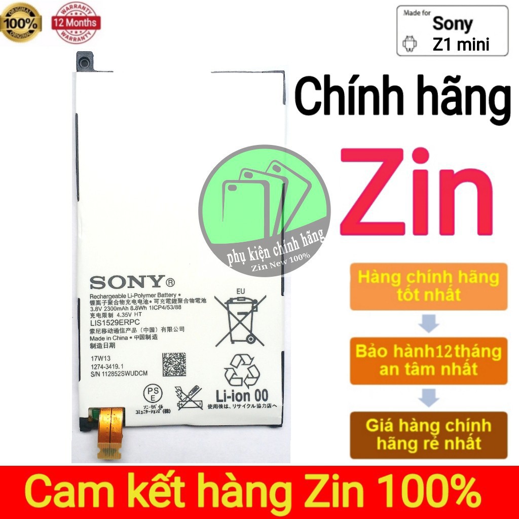 PIN SONY Z1 mini / Z1 Compact / D5503 dung lượng chuẩn 2300mAh Chính hãng
