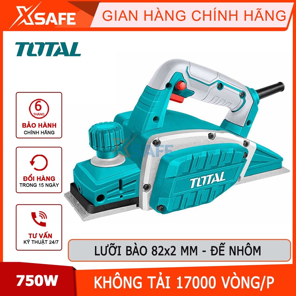 Máy bào gỗ điện cầm tay 750W TOTAL TL7508226 công suất 750W, đế nhôm nặng, chiều rộng và sâu lưỡi bào 82x2mm-chính hãng