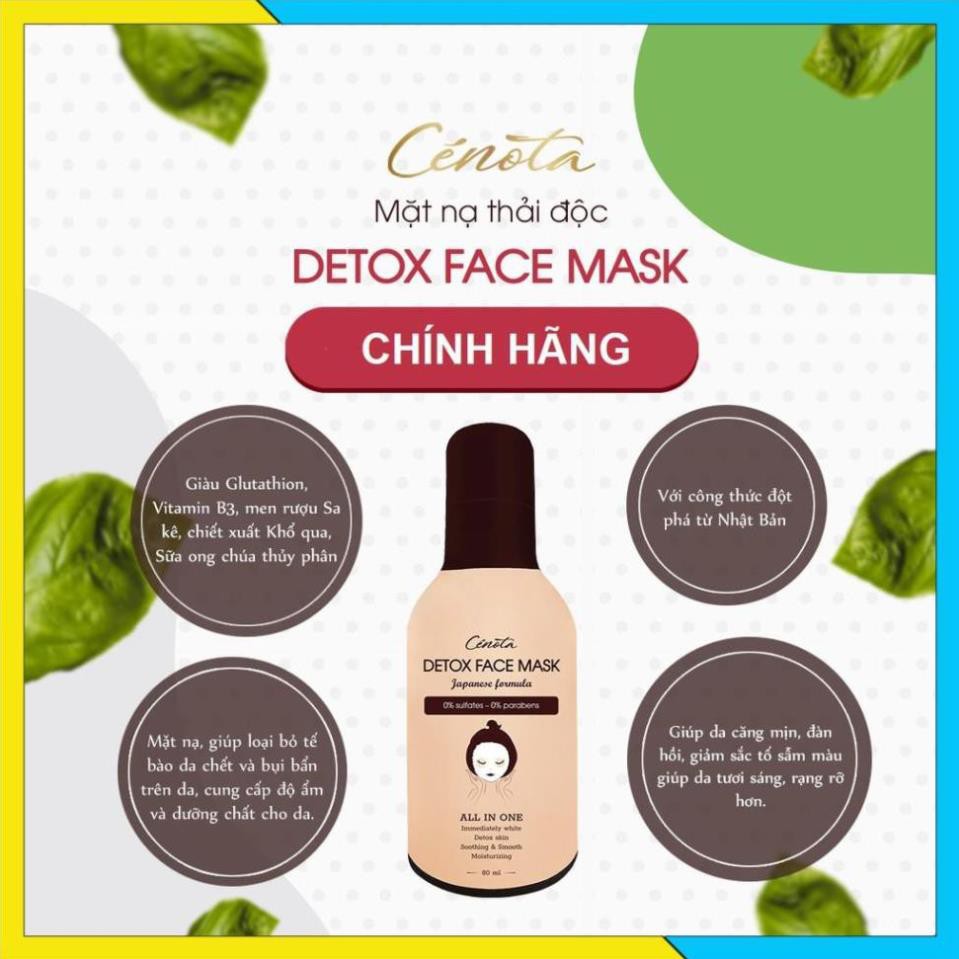 Mặt nạ thải độc Cénota 80ml, loại bỏ bụi bẩn, cung cấp dưỡng chất giúp da mềm mịn rạng rỡ - Mã C20