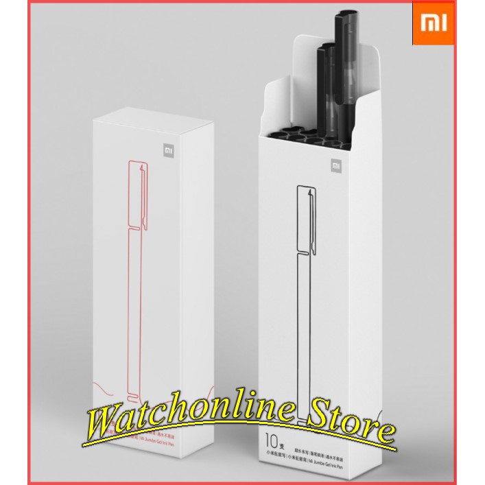 HỘP 10 Bút bi nước Xiaomi - Mi Jumbo Gel Ink Pen (Mực Đen / Mực Đỏ)