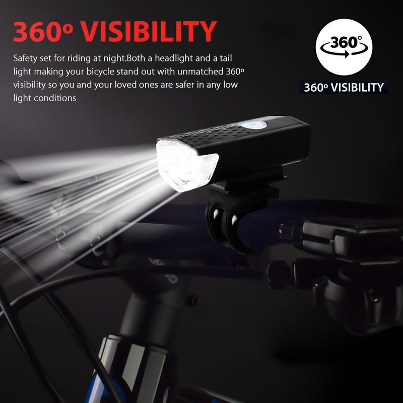 Đèn Pha Xe Đạp Leo Núi Phía Trước Có Thể Sạc USB