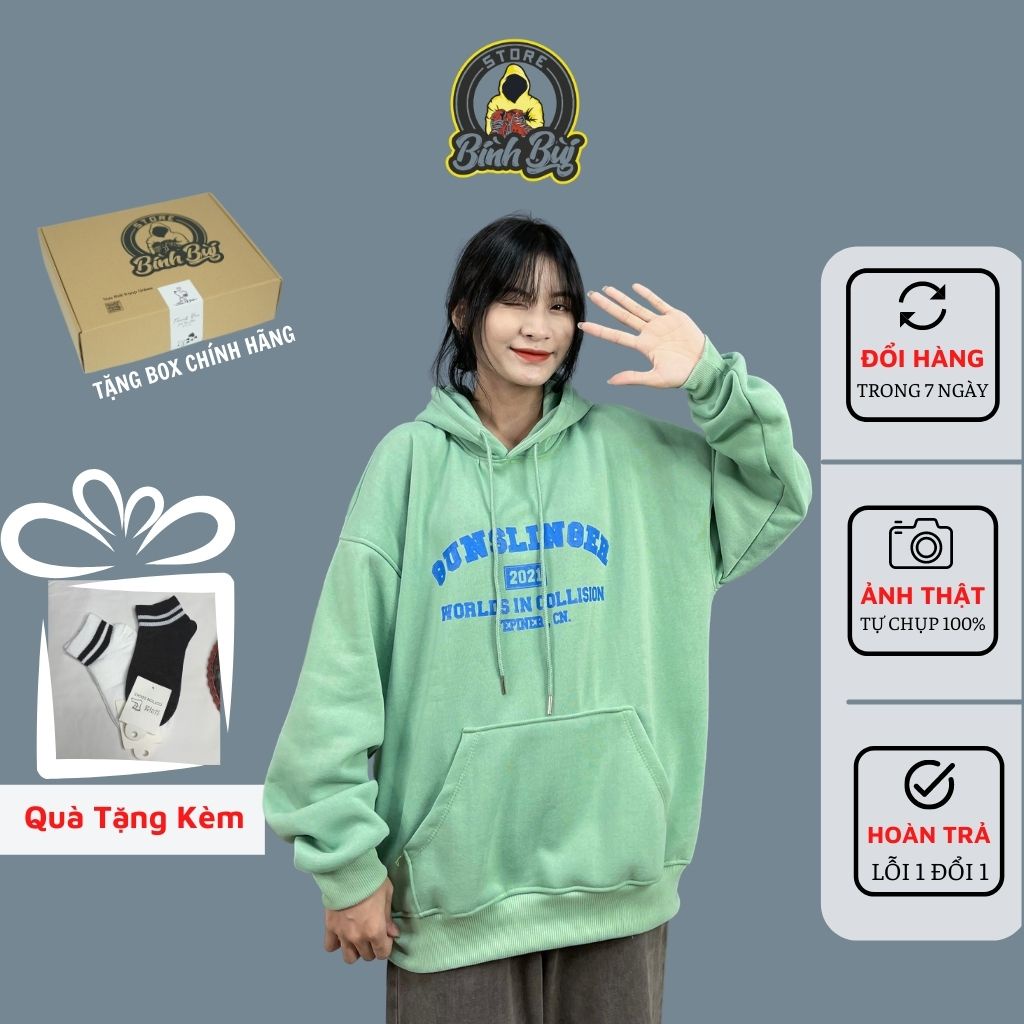 Áo Hoodie Nam Nữ Unisex Bình Bùi Store Chất Nỉ Bông Form Rộng Cao Cấp Phong Cách Hàn Quốc | BigBuy360 - bigbuy360.vn