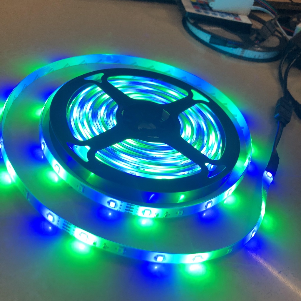Dây đèn led RGB 12V mix màu nháy theo nhạc trang trí phòng ngủ/bàn làm việc/quay tiktok