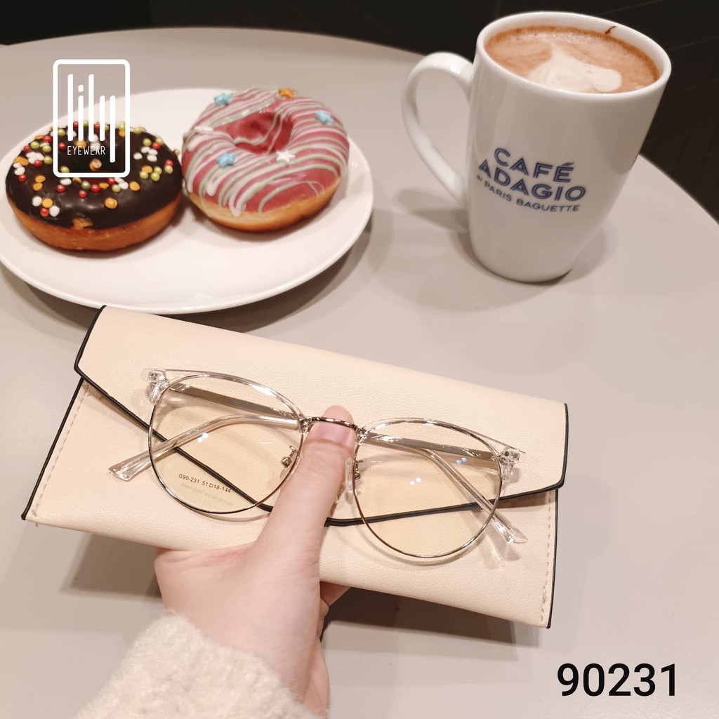 Gọng kính cận nam nữ Lilyeyewear mắt tròn kim loại, thanh mảnh, màu sắc thời trang dễ 90231 | BigBuy360 - bigbuy360.vn