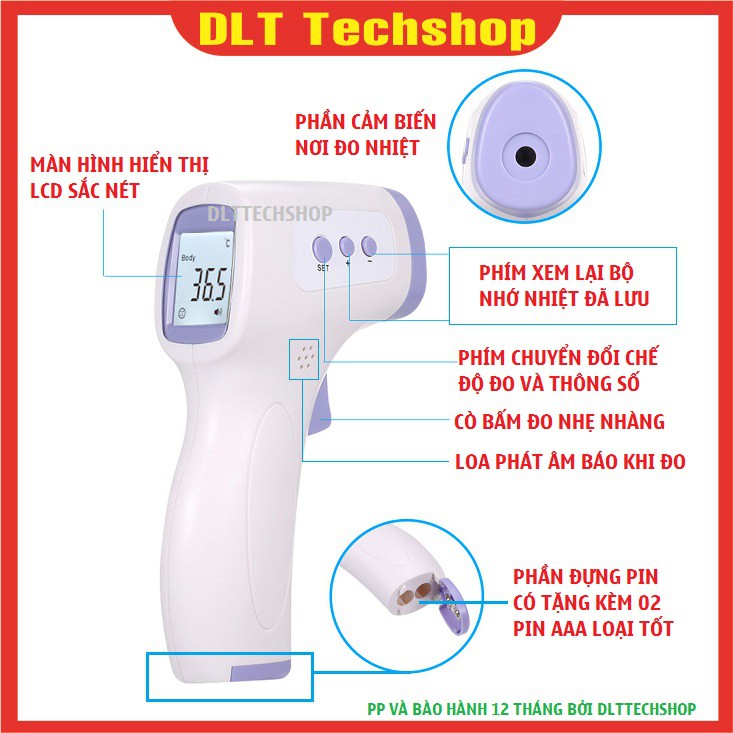 SÚNG ĐO NHIỆT ĐỘ TỪ XA LASER ĐA CÔNG DỤNG TẶNG PIN (HÀNGNHẬP KHẨU)