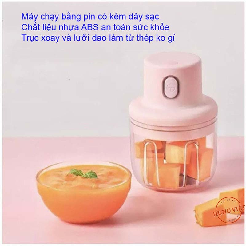 Máy xay sạc điện bằng cổng usb, giúp xay hành, tỏi, rau củ nhanh chóng, an toàn ][XAY.SAC]