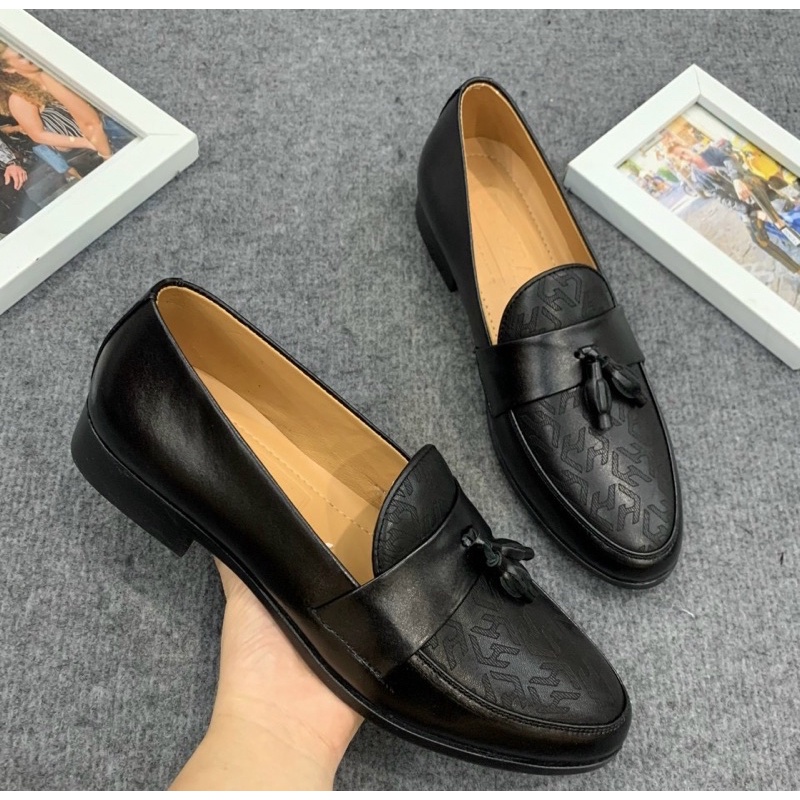 Giầy tây có gót thời trang nam phong cách trẻ trung lịch sự, Giầy sục có hoạ tiết chuông btshop từ 38 đến 42