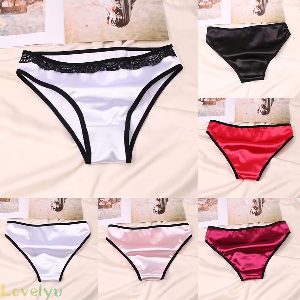 【Ready Stock】Women Panties G-string Thong Lingerie Silk Satin Underwear Knickers Briefs@New