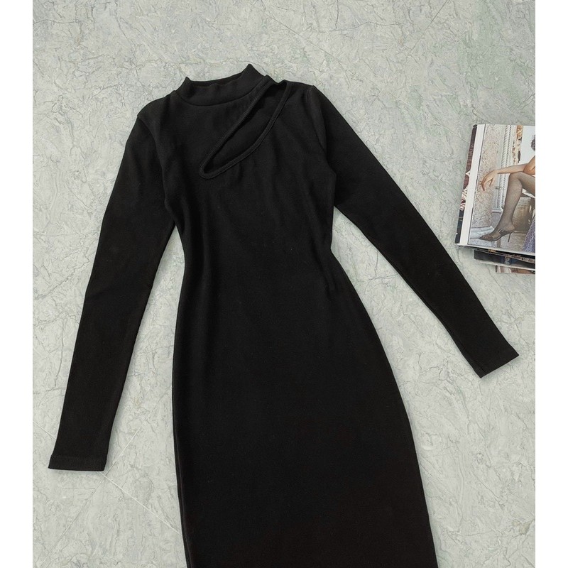 🍂 Đầm Body Tay Dài Khoét Ngực Cá Tính ☘️ | BigBuy360 - bigbuy360.vn