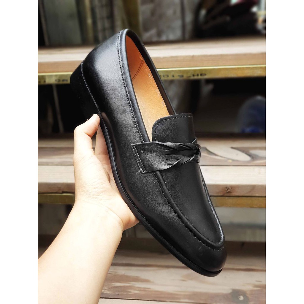 (Cao cấp) Giày Lười Toroshoes Da Bò M619 Đen