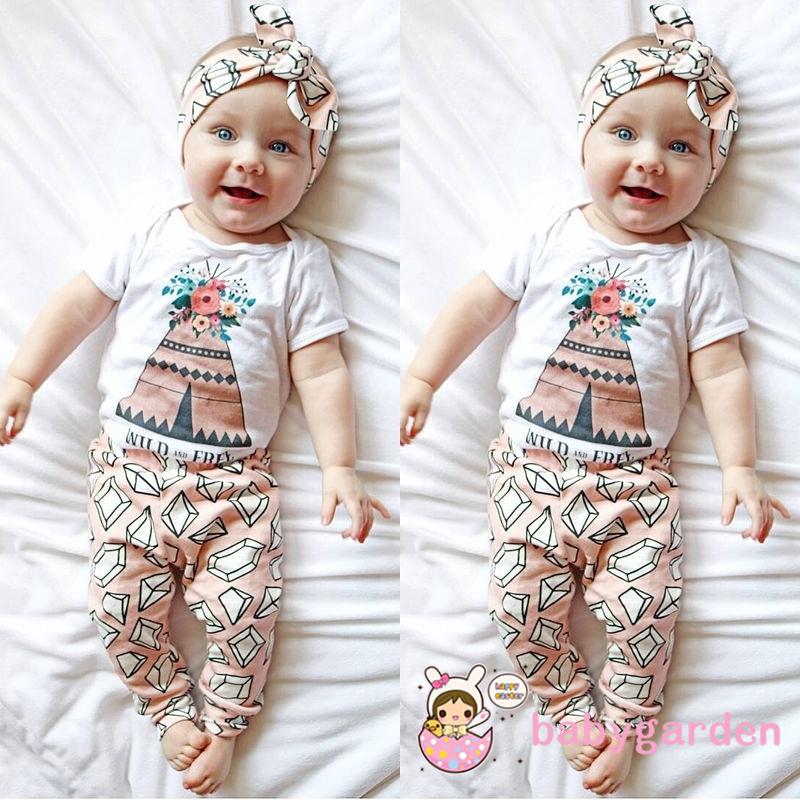 Bộ Bodysuit Một Mảnh Hình Hoa Dễ Thương Cho Bé